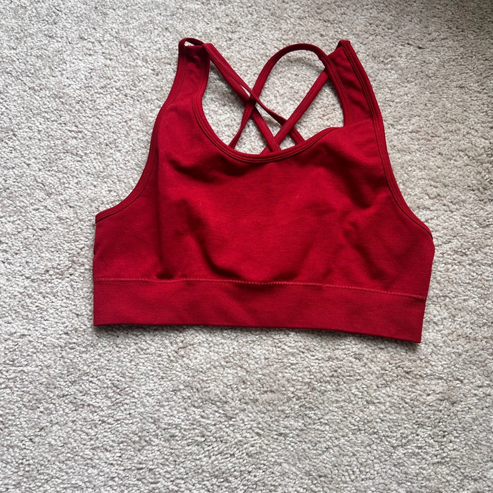 Crimson Cross-Back Sports Bra